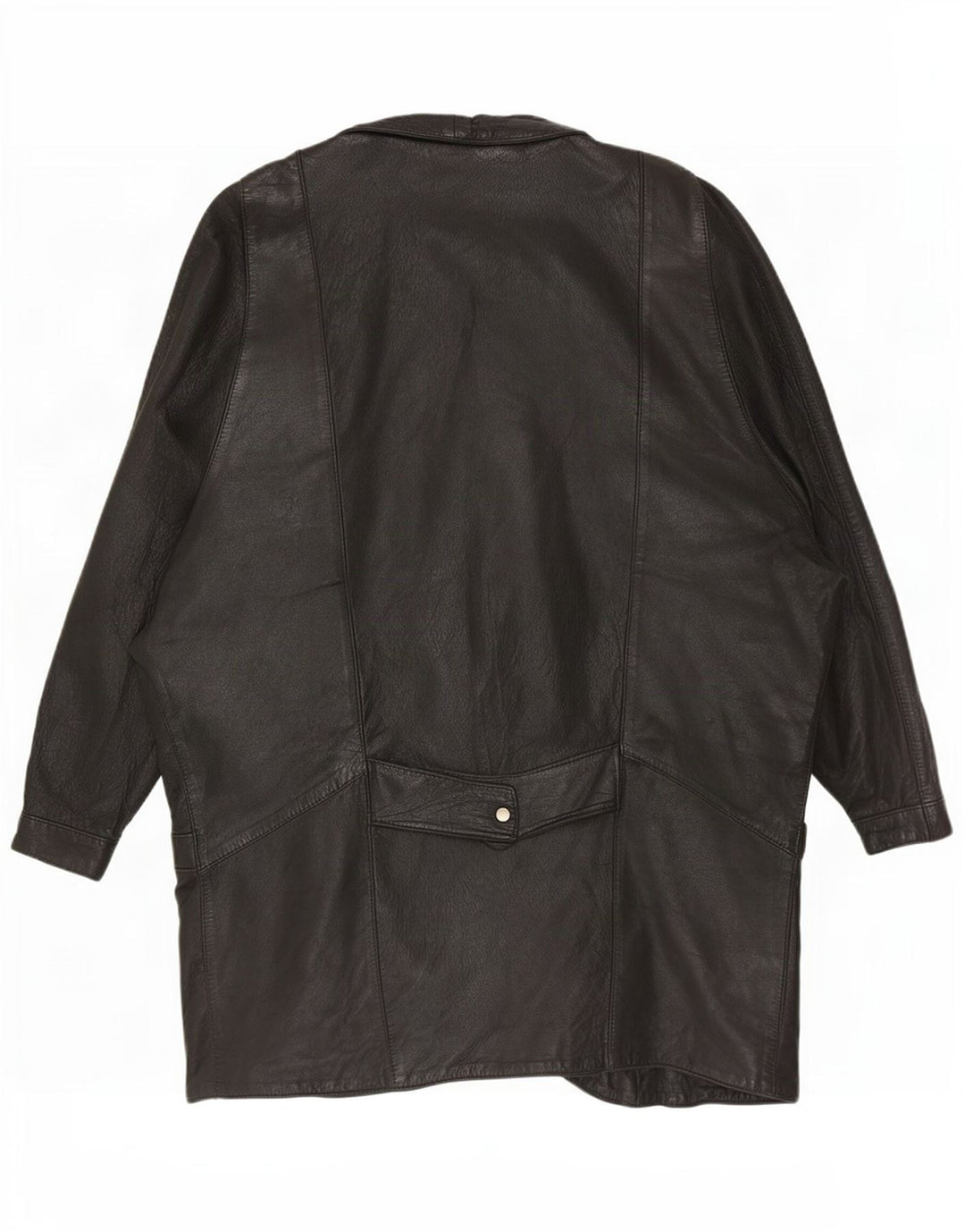 manteau en cuir surdimensionné femme vintage UK 12 Noir Moyen