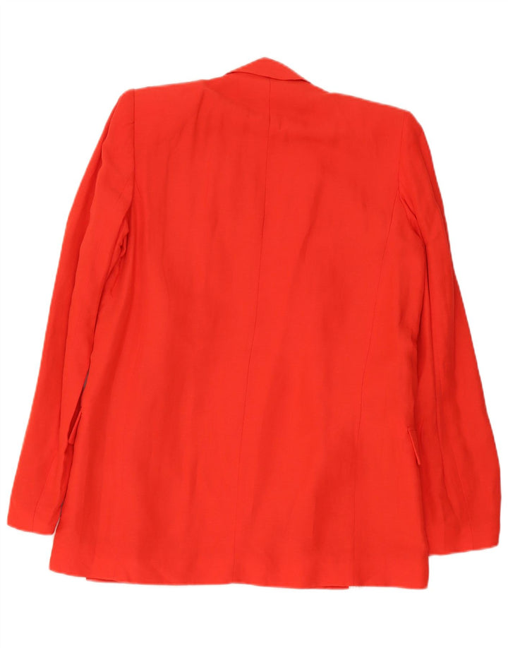 Zara Veste blazer coupe ample pour femme UK 10 Petite viscose rouge