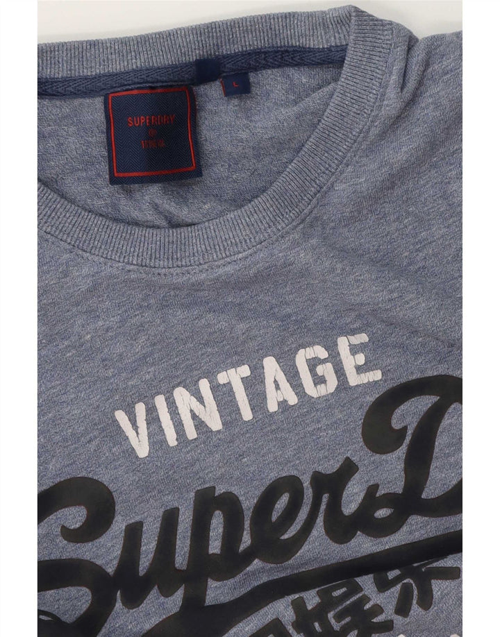 Superdry T-Shirt Graphique Homme Grand Bleu Coton