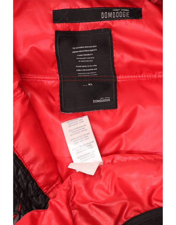 Bomboogie Veste matelassée graphique pour homme UK 42 XL Noir Polyester