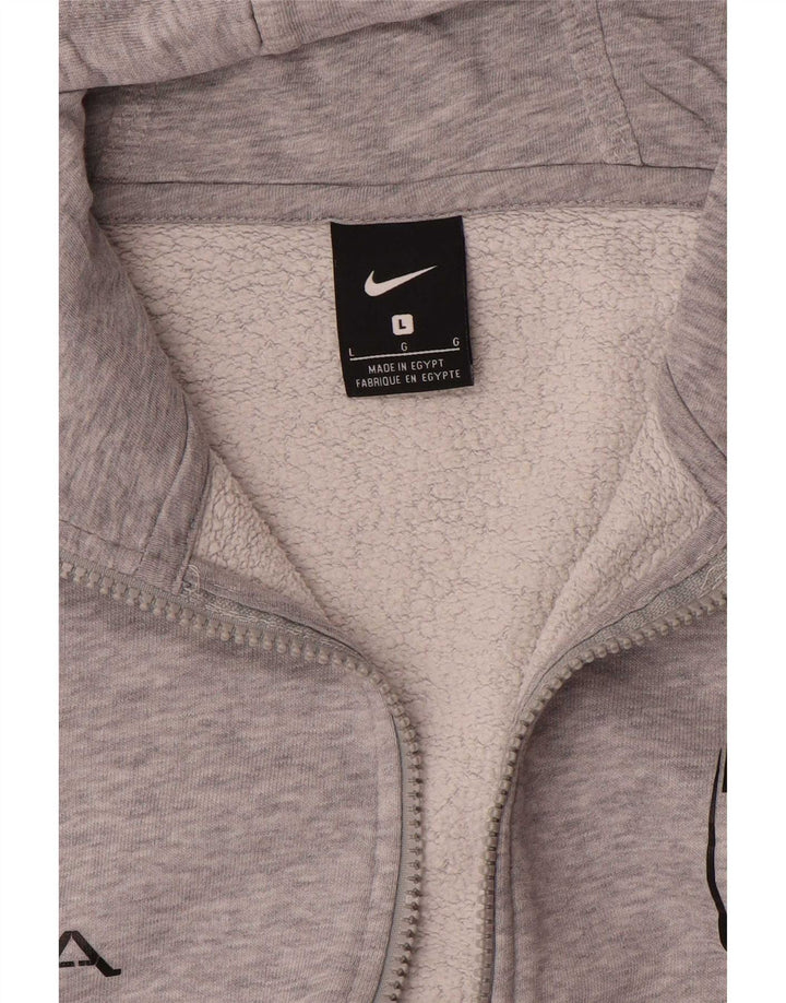 Nike Pull à capuche zippé graphique pour homme, grand gris moucheté