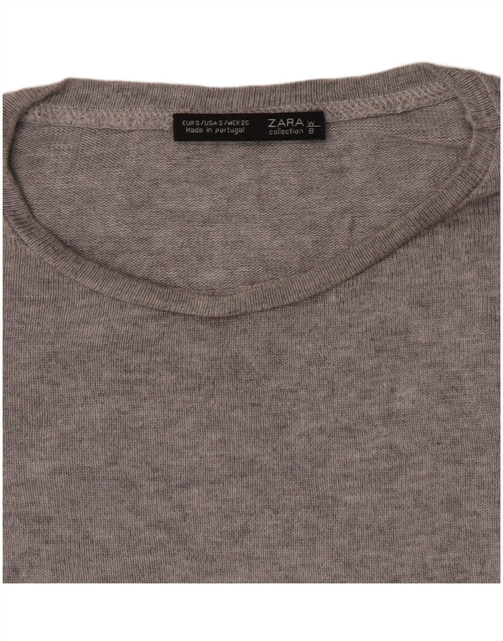 Zara Haut surdimensionné à manches longues pour femme UK 10 Petit Gris