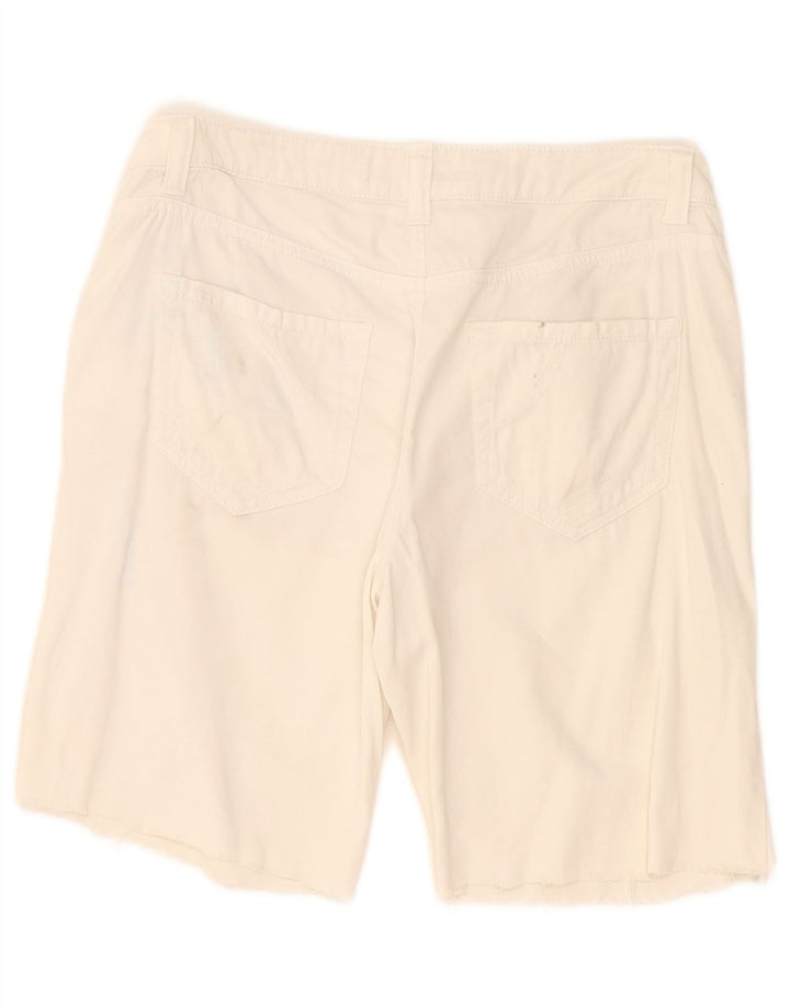 Benetton Short décontracté pour femme IT 44 Medium W34 Blanc Coton