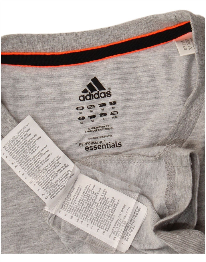 ADIDAS Mens Graphic T-Shirt Top Medium Grey Cotton