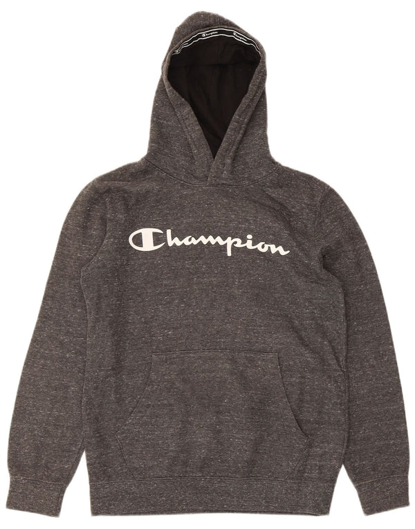Champion Pull à capuche graphique pour garçon 13-14 ans XL Gris chiné Coton