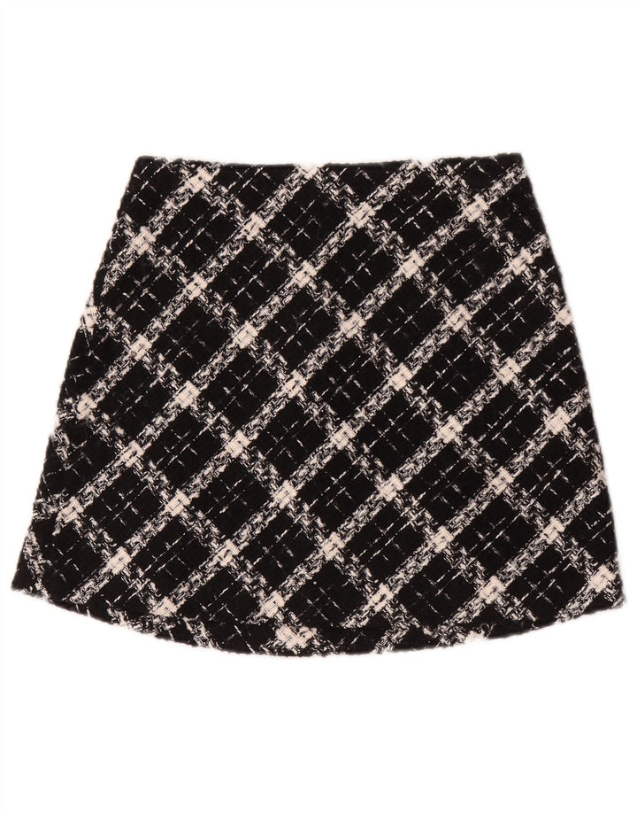 Zara Femme Mini Jupe XS W24 Carreau Noir