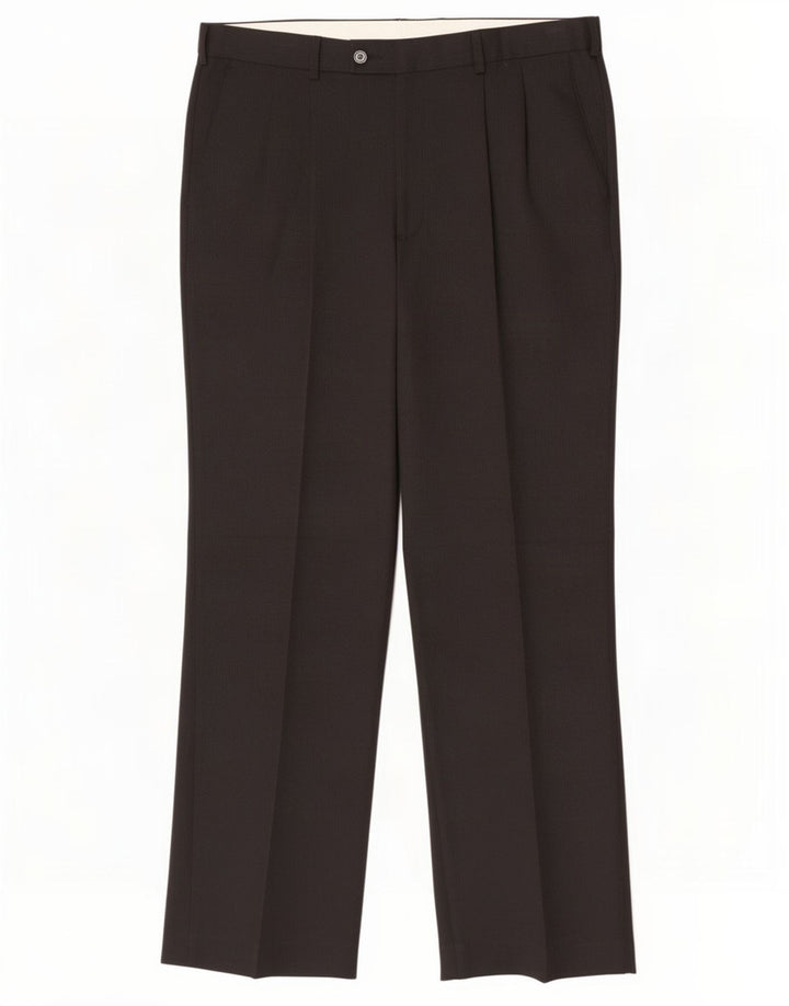 Farah Pantalon de costume pour homme W36 L30 Noir Polyester