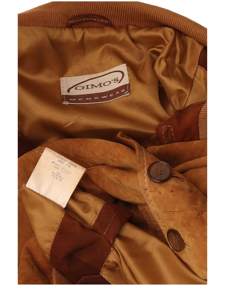 Gimo's Veste bomber en daim pour homme UK 40 Grand cuir beige