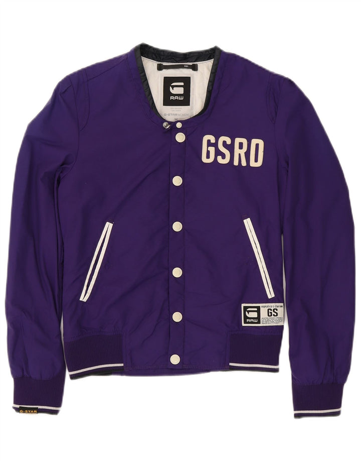 G-STAR Veste Varsity Graphique Femme UK 10 Petit Violet Polyamide