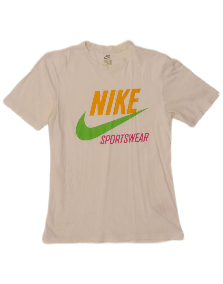 NIKE T-shirt graphique pour hommes UK 34/35 XS Blanc Coton