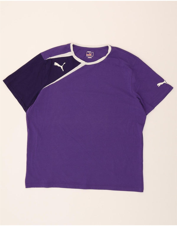 PUMA T-shirt graphique pour homme XL Violet Colorblock Polyester