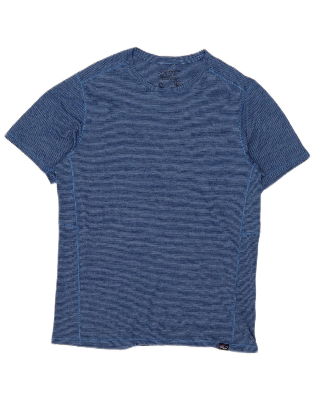 Patagonia Homme T-Shirt Top Bleu Moyen Pinstripe Polyester