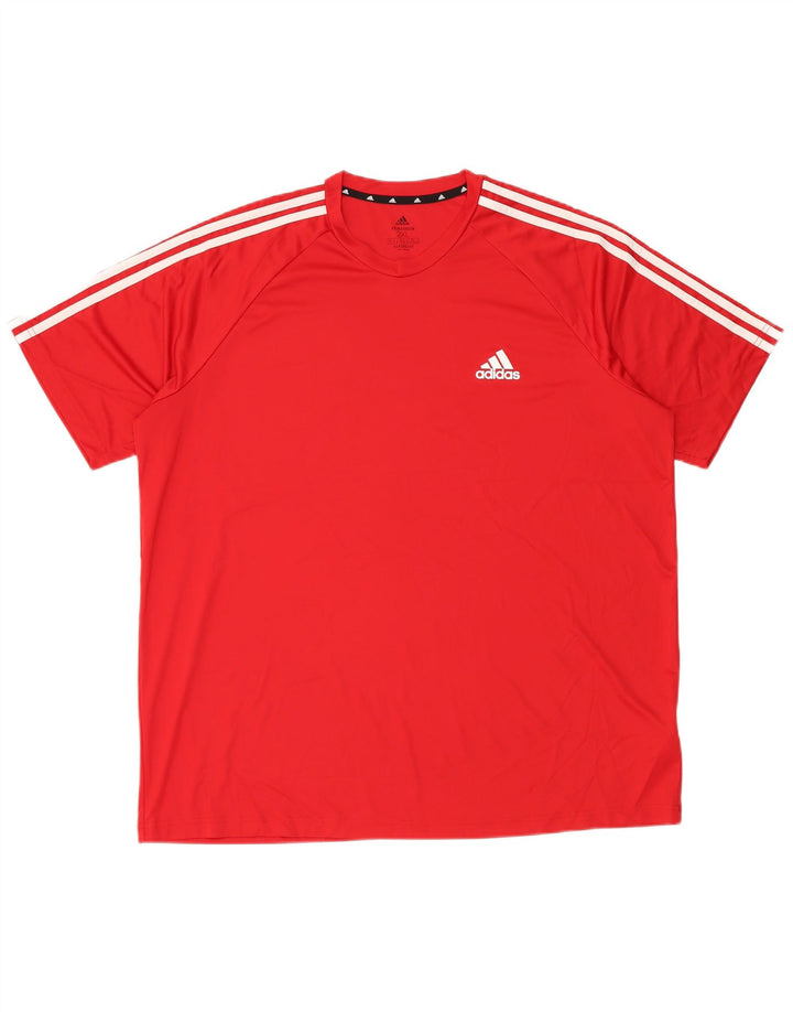 Adidas Hommes Aeroready T-Shirt Top 2XL Rouge Polyester