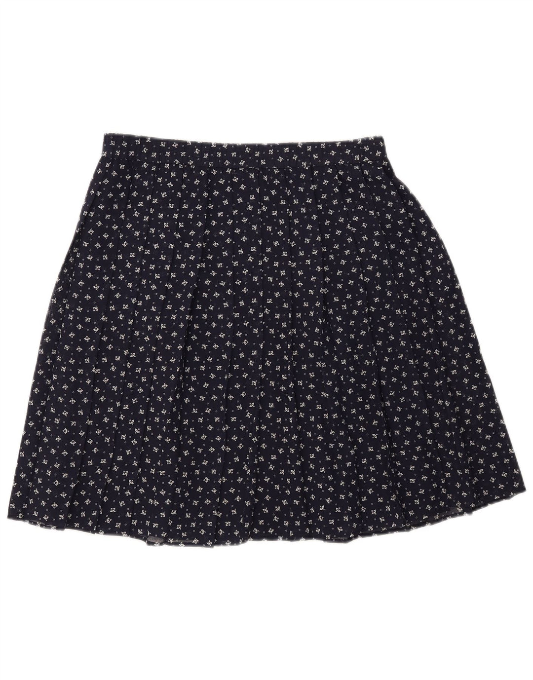 GVB Jupe trapèze pour femme UK 10 Small W34 Bleu marine Floral Polyester