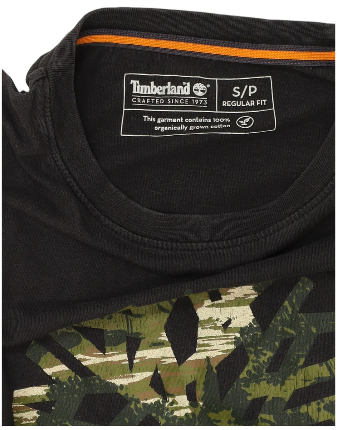 Timberland Mens Regular Fit Graphic T-Shirt Top Petit Noir Coton