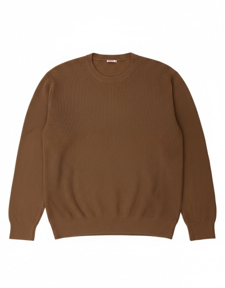 Carrera Pull à col rond pour homme 2XL en coton marron