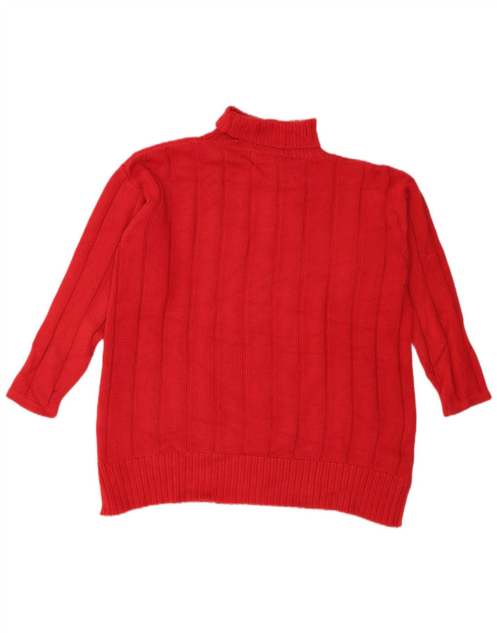 Eddie Bauer Pull surdimensionné à col roulé pour femme UK 14 Rouge moyen
