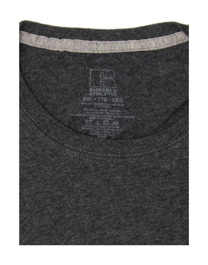 RUSSELL ATHLETIC Mens T-Shirt Top 2XL Grey Cotton Vintage Russell Athletic and Second-Hand Russell Athletic from Messina Hembry 