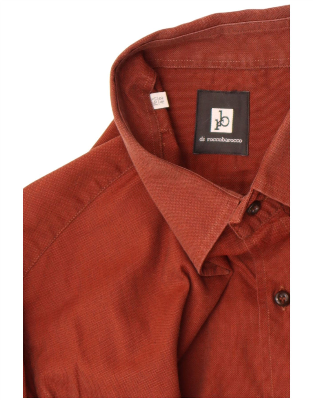 Roccobarocco Chemise Homme Taille 16 1/2 42 Grand Coton Marron