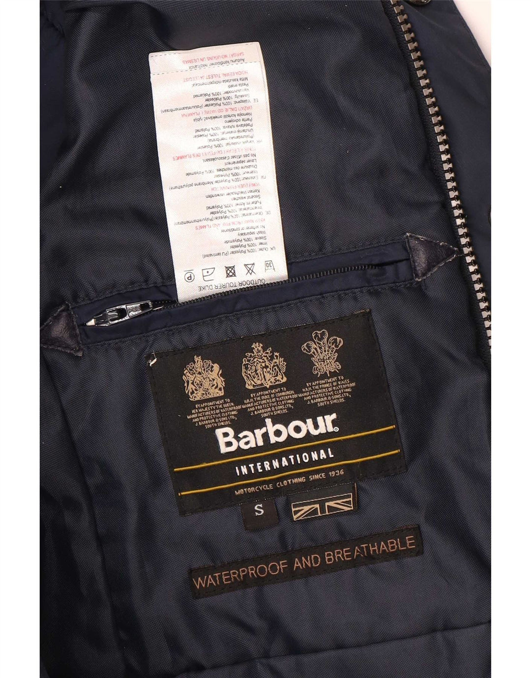 Barbour Boys Racer Jacket 6-7 ans Petit Bleu Marine Polyester