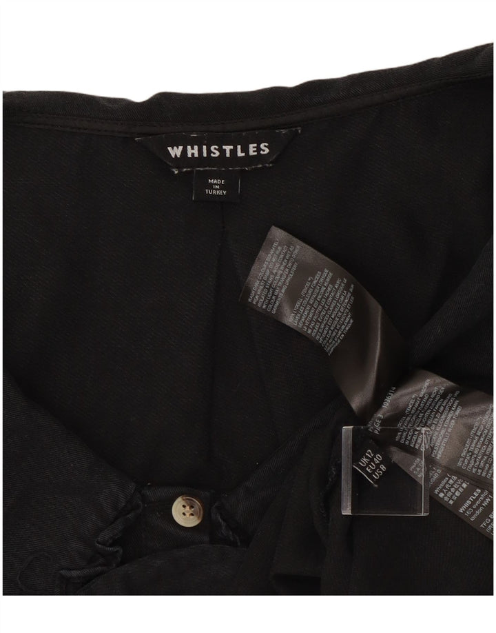Whistle Chemisier court pour femme UK 12 Lycra noir moyen