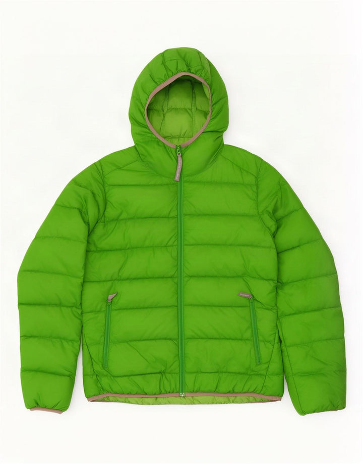 Jack Wolfskin Veste matelassée à capuche pour femme UK 16 Large Vert Polyester