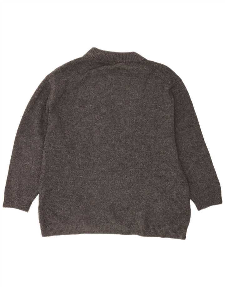 Zara Pull surdimensionné à col rond pour femme UK 14 Gris moyen