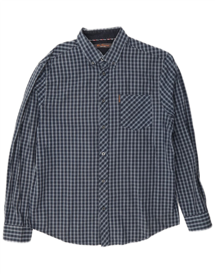 Ben Sherman Chemise Homme Grand Bleu Marine Vichy Coton