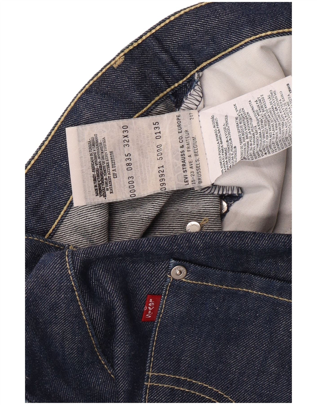 LEVI'S Jean droit 501 homme W32 L30 bleu coton classique