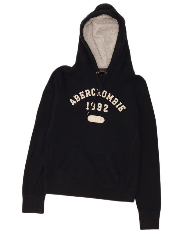 Abercrombie & Fitch Pull à capuche graphique pour femme UK 12 Coton noir moyen
