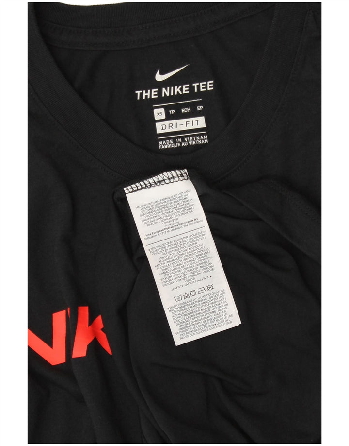 NIKE Hommes Dri Fit Graphic T-Shirt Top XS Noir Polyester