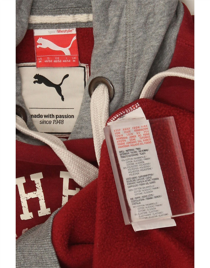 Puma Pull à Capuche Graphic Homme Rouge Moyen en Coton Colorblock