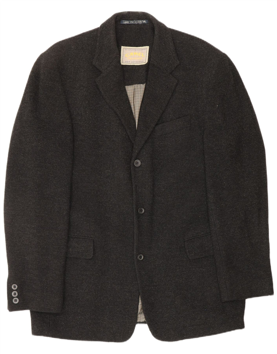 CAMEL ACTIVE Veste Blazer en Tricot à 3 Boutons pour Homme UK 40 Grande Laine Grise