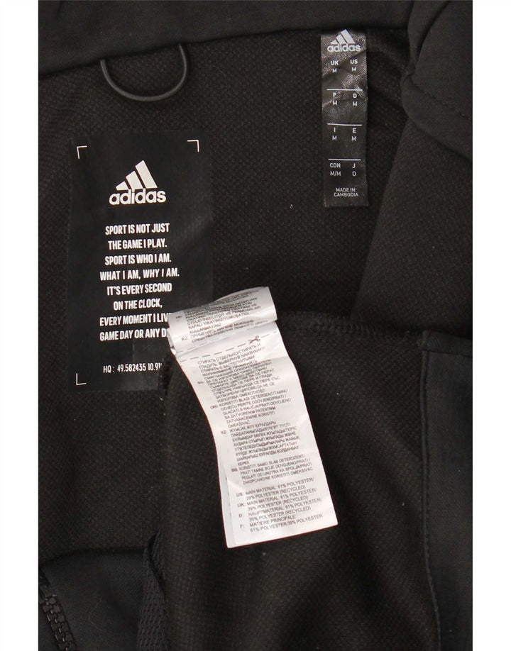 Adidas Pull à capuche zippé pour homme en polyester noir moyen