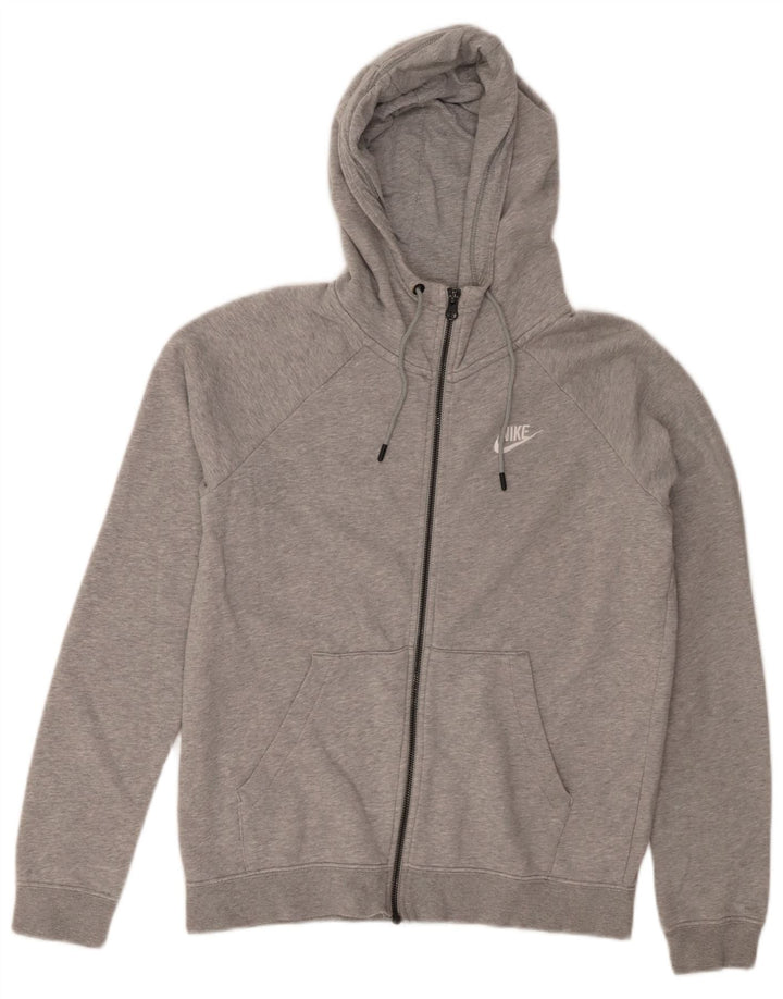 NIKE Pull à capuche zippé pour homme en coton moucheté gris petit