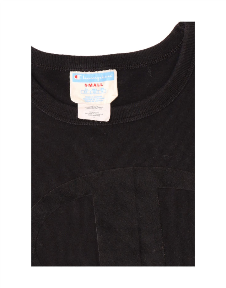 Champion T-shirt graphique pour femme UK 10 Small Noir Coton