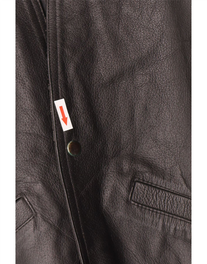 gilet en cuir occidental vintage pour hommes petit noir