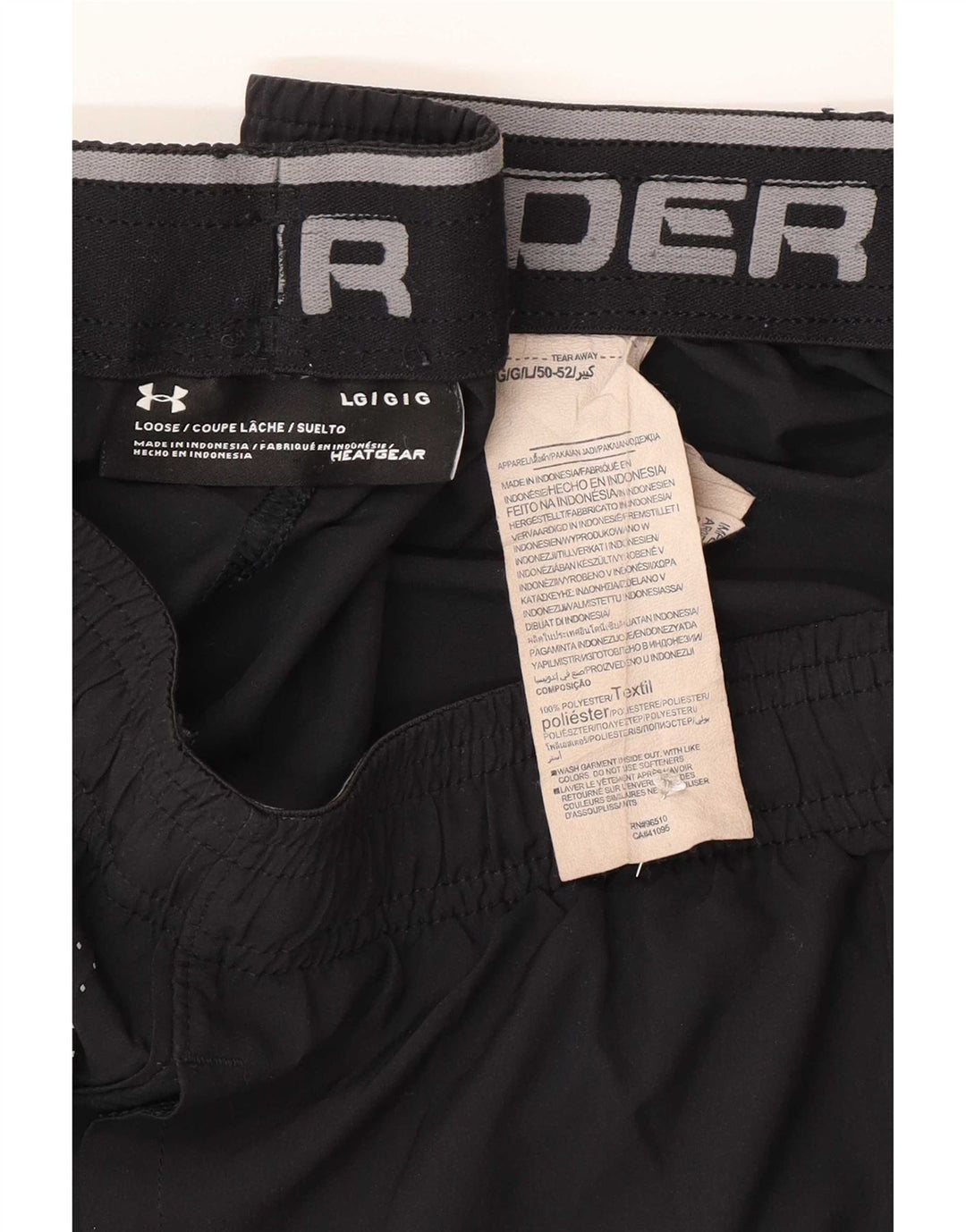 Under Armour Short de Sport Homme Large Noir Colorblock Polyester
