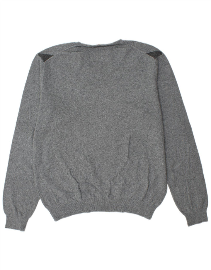 Sun68 Pull col V pour homme en coton gris Argyle/diamant Taille L