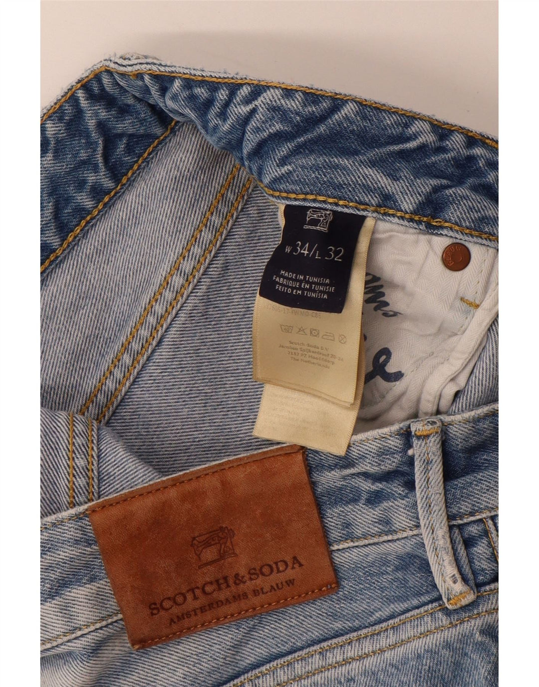 SCOTCH & SODA Jean Droit Homme W34 L32 Bleu Coton