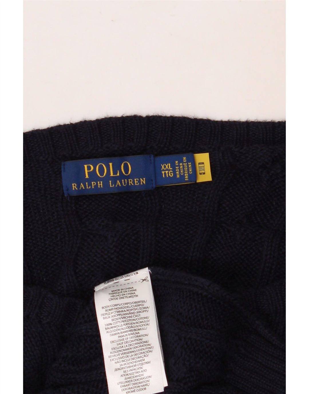 POLO RALPH LAUREN Pull col bateau pour homme 2XL en coton bleu marine