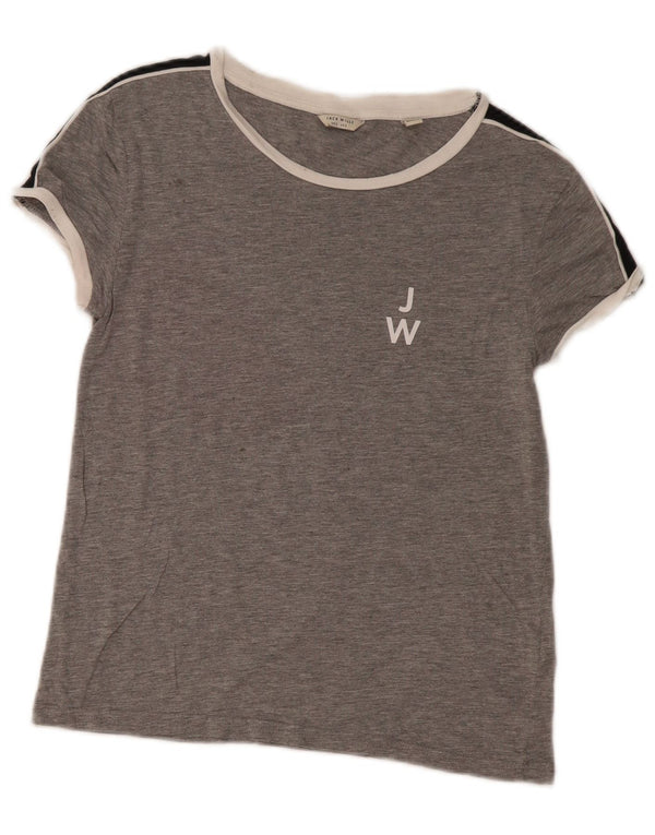 Jack Wills T-shirt surdimensionné pour femme UK 6 XS Gris Colorblock Coton