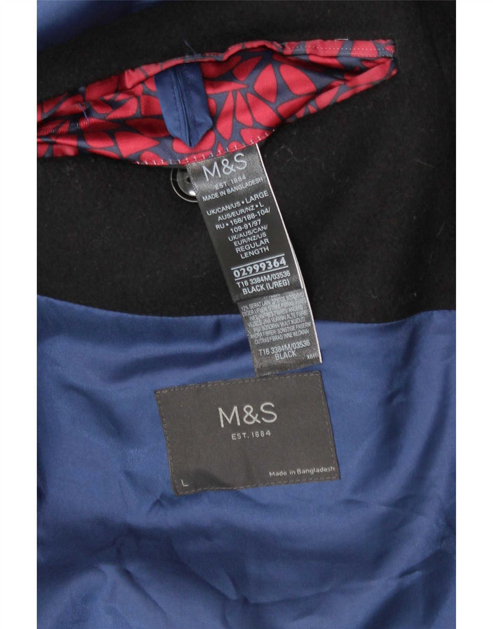 Marks & Spencer Manteau coupe classique pour homme UK 40 Large Noir Classique