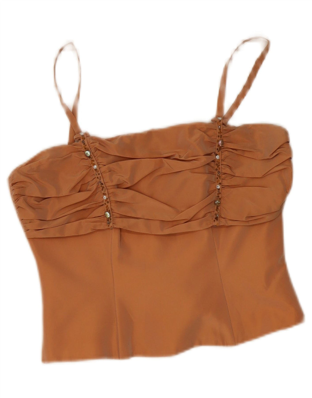vintage Femme 2 Pièces Jupe Ensemble IT 44 Moyen W28 Acétate Beige
