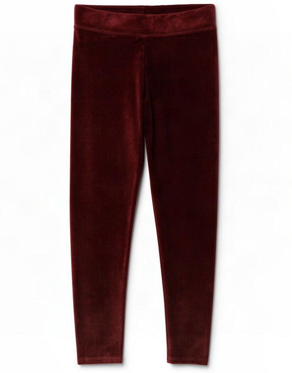 Marks & Spencer Leggings en velours pour femme UK 14 Large Bourgogne Coton
