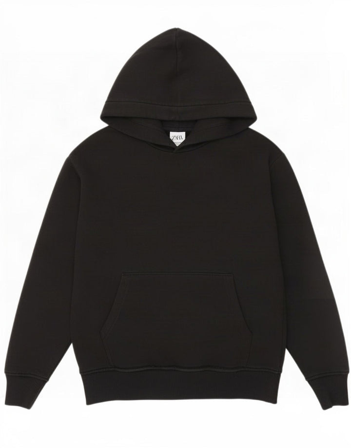 Zara Pull à capuche pour homme en coton noir moyen
