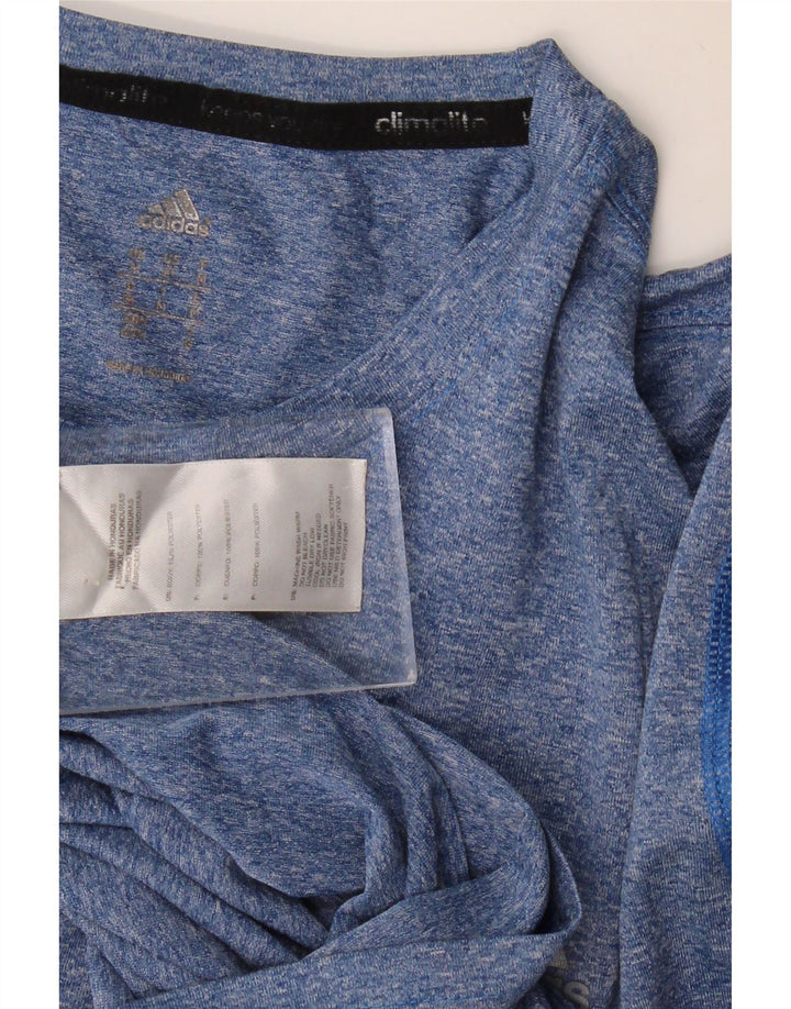 ADIDAS T-Shirt Climalite Homme Bleu Moyen Moucheté Polyester