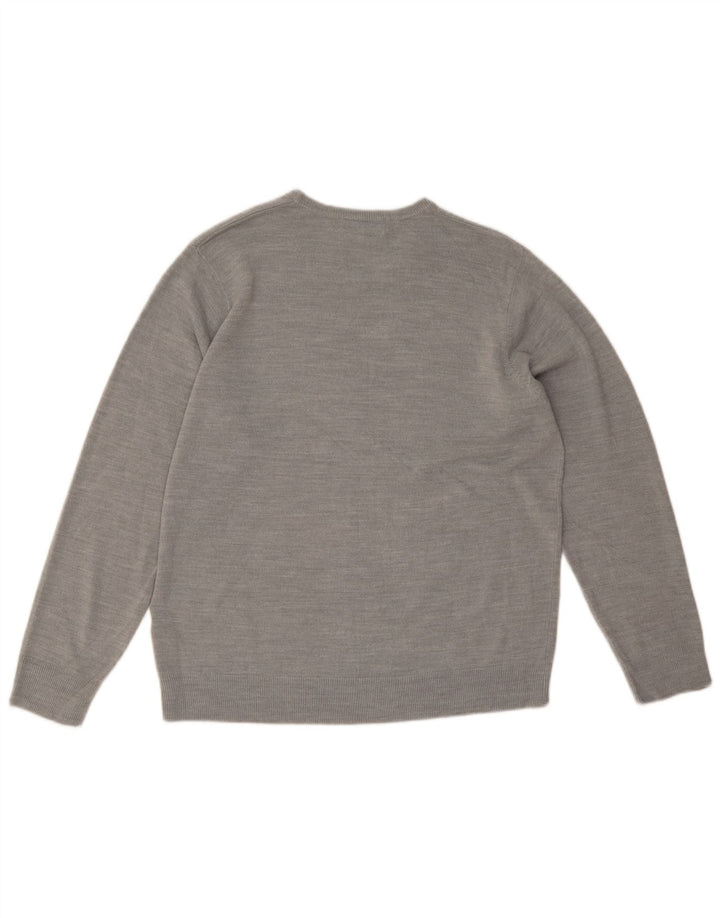 Marks & Spencer Pull à col rond pour homme, grand, gris, acrylique