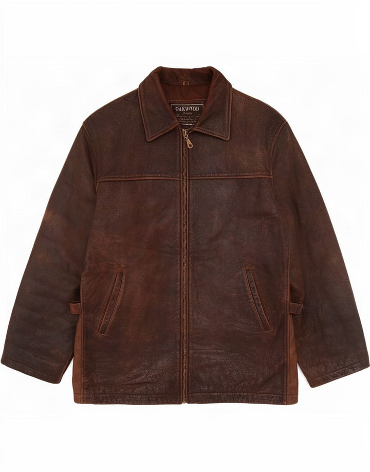Oakwood Veste en cuir pour homme UK 38 Marron moyen