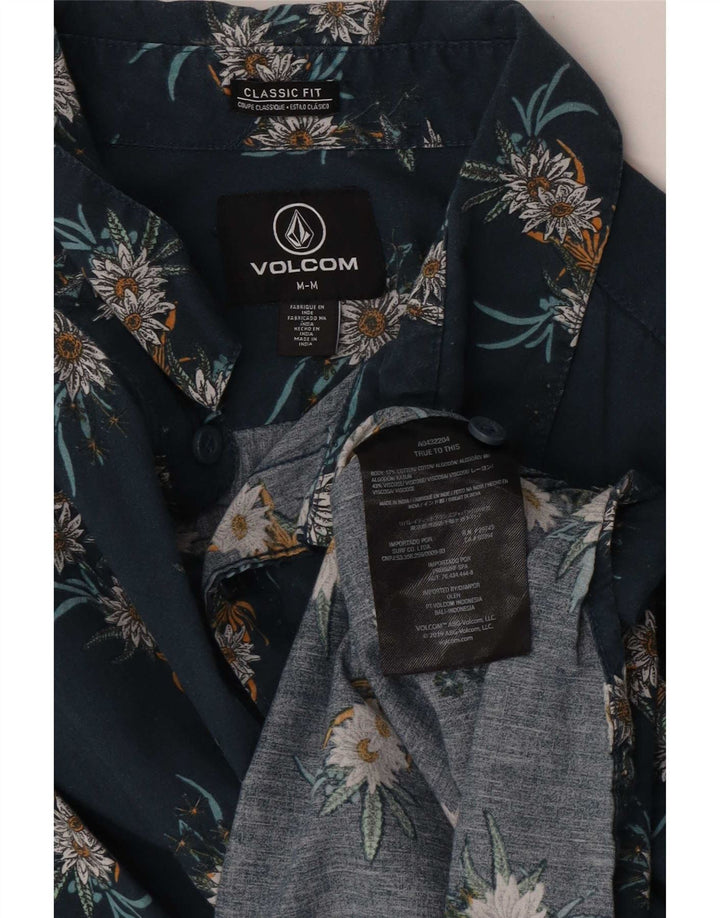 Volcom Chemise classique à manches courtes pour homme en coton floral bleu moyen